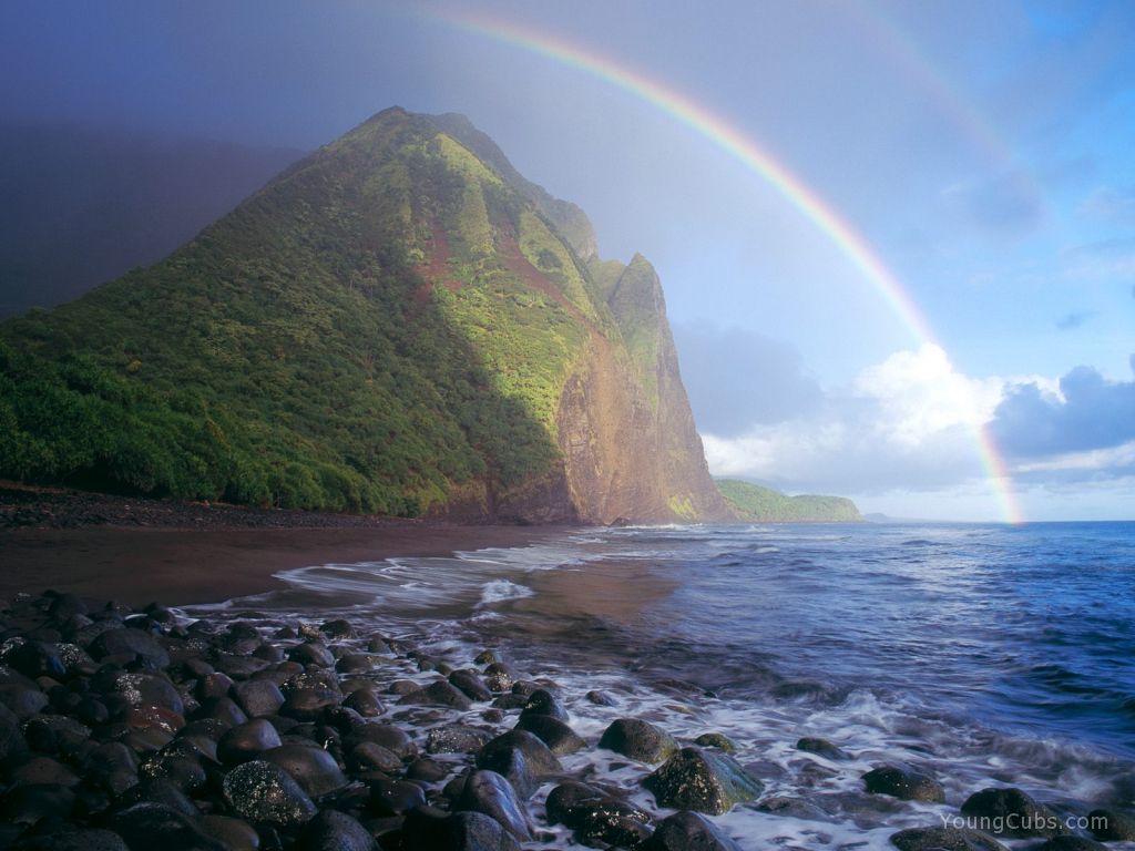 Misty Rainbow, Waialu Valley, Molokai, Hawaii